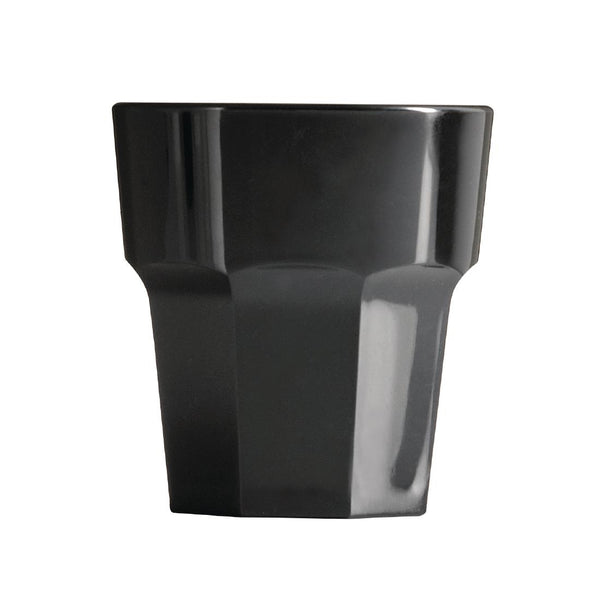 BBP Polycarbonat Rocks Trinkbecher, 256 ml, Schwarz, 36 Stück