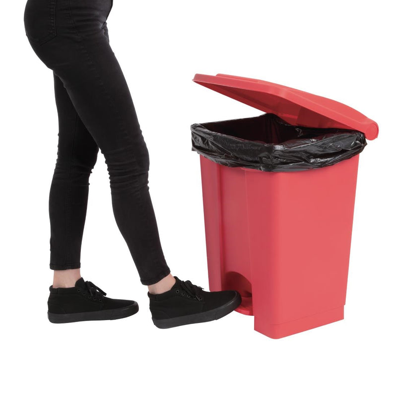 Jantex Kitchen Pedal Bin Red 45Ltr