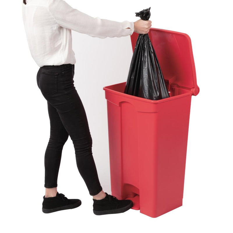 Jantex Kitchen Pedal Bin Red 87Ltr