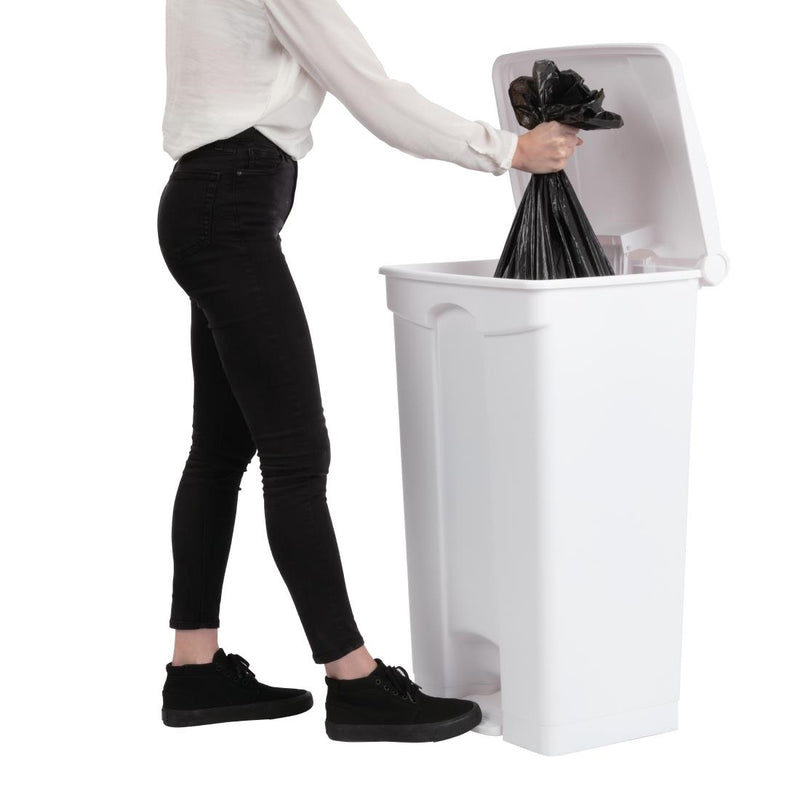 Jantex Kitchen Pedal Bin White 87Ltr