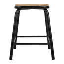 Bolero Cantina Low Stools with Wooden Seat Pad Black (Pack of 4)