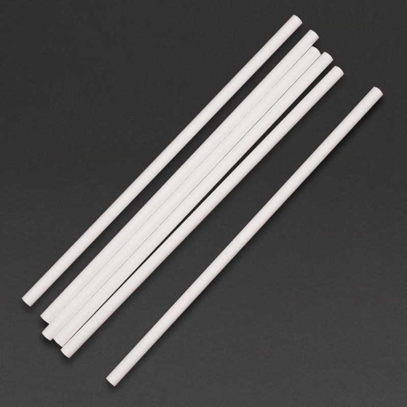 Fiesta Compostable Paper Straws White (Pack of 250)