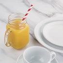 Fiesta kompostierbare Papierstrohhalme, rote Streifen, 250 Stück