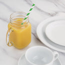 Fiesta kompostierbare Papierstrohhalme, grüne Streifen (250 Stück)