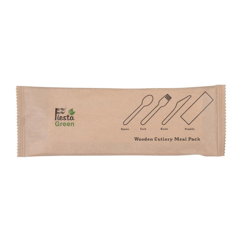 Fiesta Compostable Wooden Cutlery Meal Pack (Pack of 250)