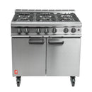 Falcon 6 Burner Dominator Plus Oven Range G3101 Propane Gas with Castors