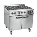 Falcon 6 Burner Dominator Plus Oven Range G3101 Propane Gas with Castors