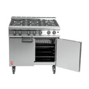 Falcon 6 Burner Dominator Plus Oven Range G3101 Propane Gas with Castors