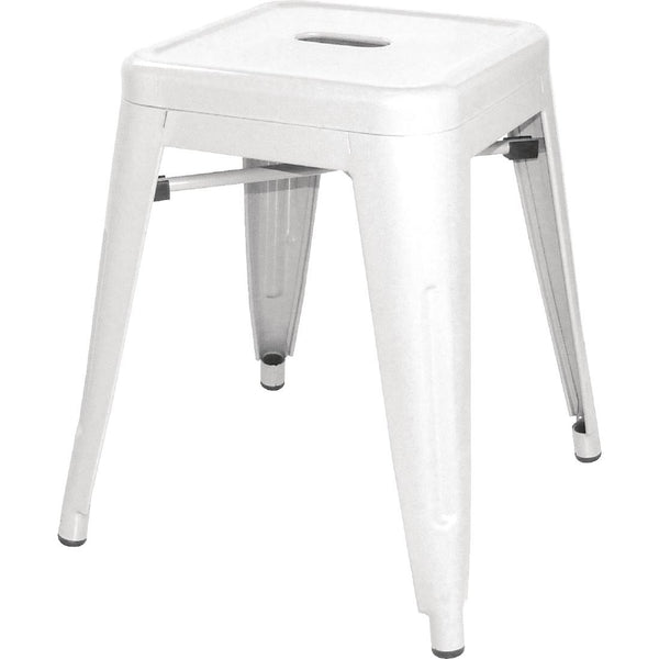 Bolero Bistro Steel Niedriger Hocker Weiß (4er Pack)