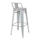 Bolero Bistro Galvanised Steel High Stool with Backrest (Pack of 4)