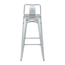 Bolero Bistro Galvanised Steel High Stool with Backrest (Pack of 4)