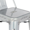 Bolero Bistro Galvanised Steel High Stool with Backrest (Pack of 4)