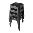 Bolero Bistro Steel Low Stool Black (Pack Of 4)