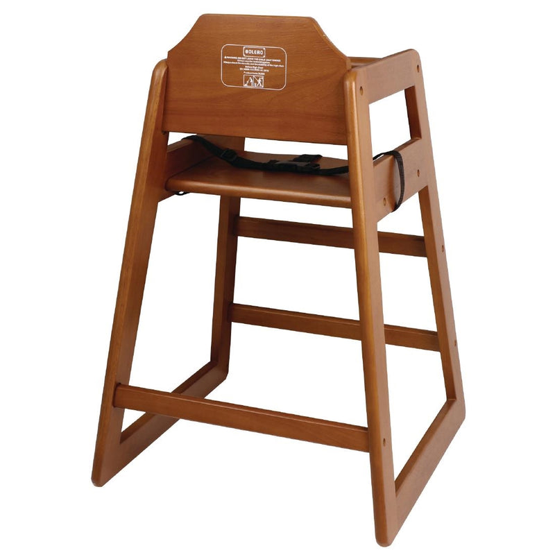 Bolero Wooden Highchair Dark Wood Finish