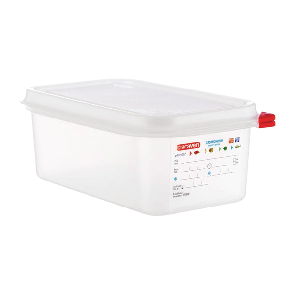 Araven Polypropylen 1/4 Gastronorm-Lebensmittelbehälter, 2,8 l, 4 Stück