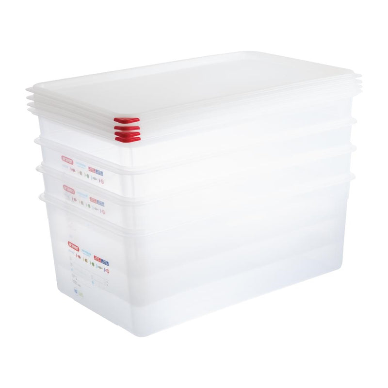 Araven Polypropylen 1/1 Gastronorm-Aufbewahrungsbox für Lebensmittel, 28 l, 4 Stück