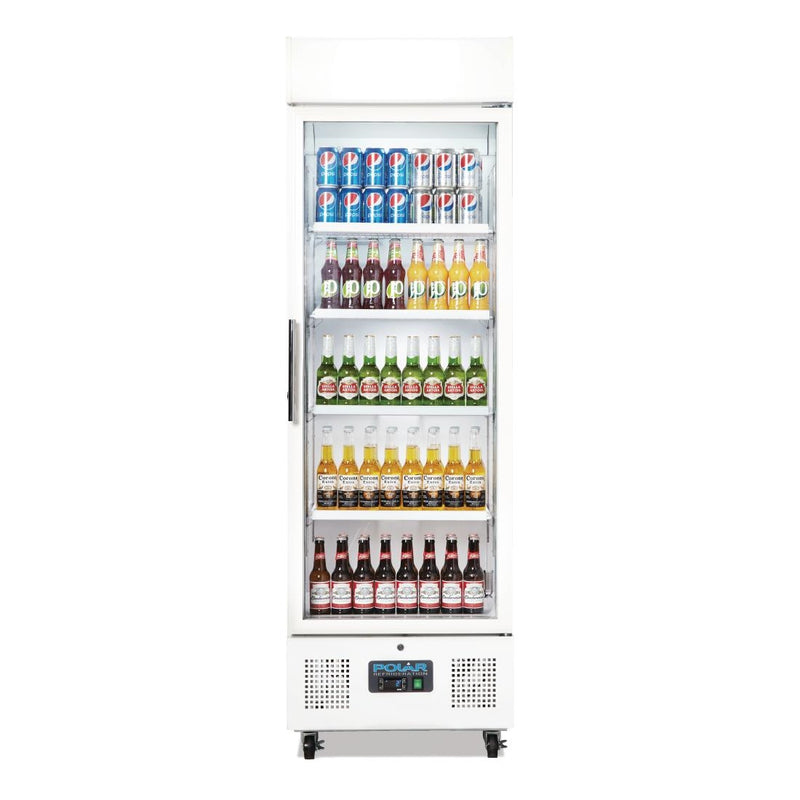 Polar G-Series Upright Display Fridge 368Ltr White