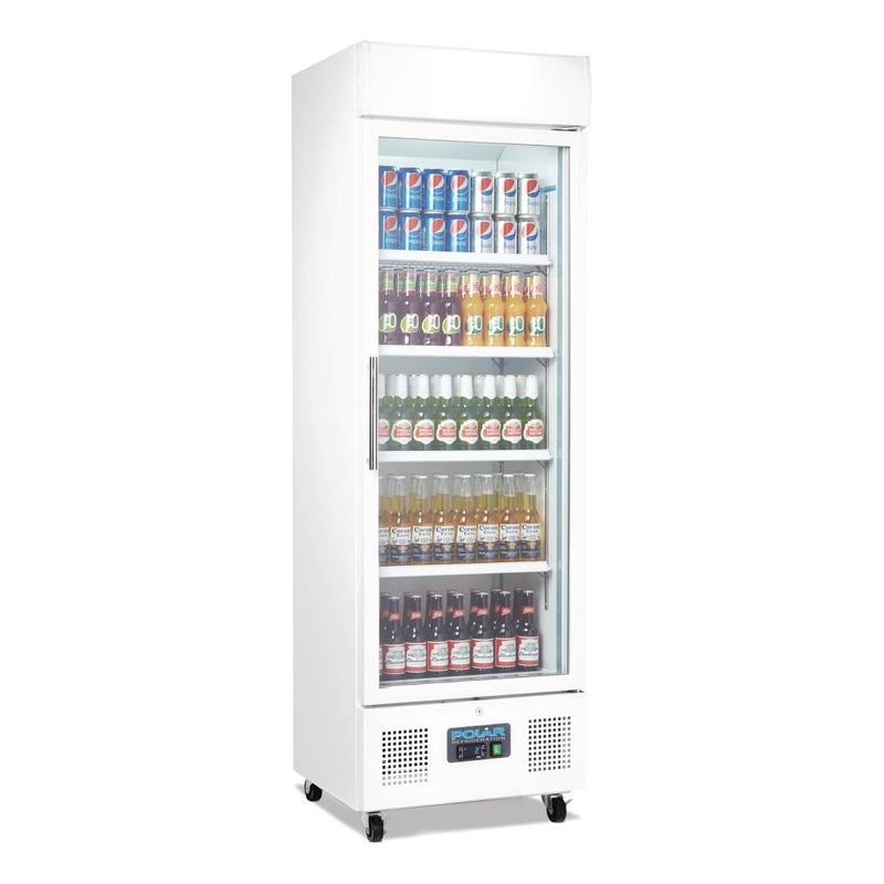 Polar G-Series Upright Display Fridge 368Ltr White