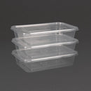Fiesta Recyclable Plastic Microwavable Containers with Lid Small 500ml (Pack of 250)