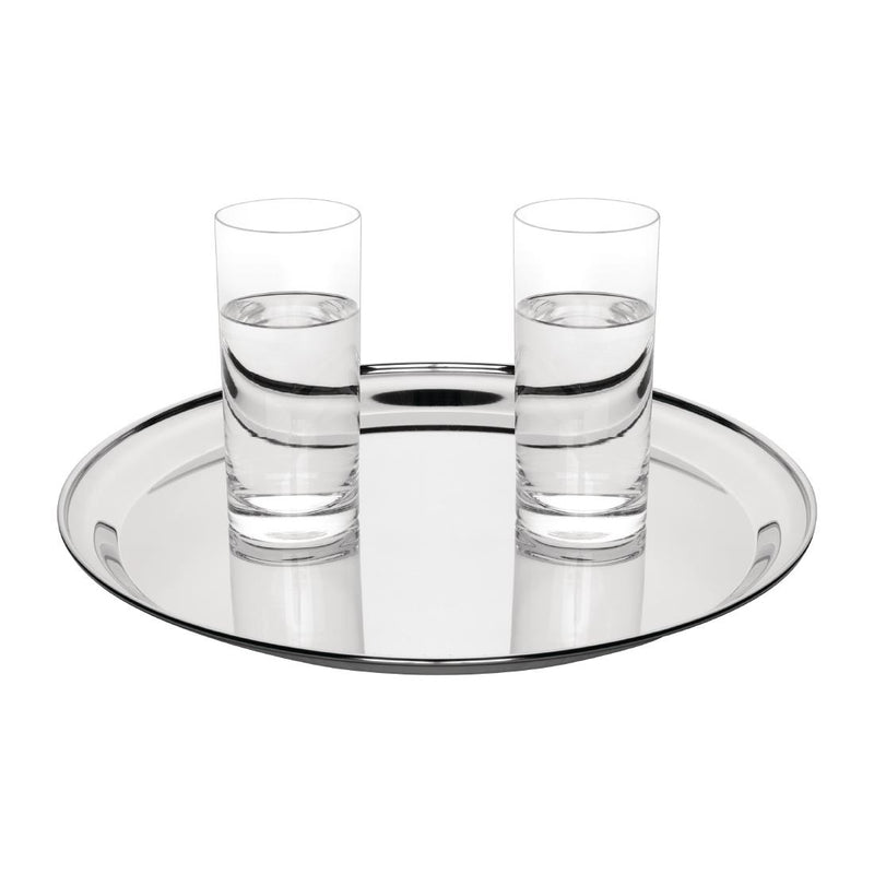 Rundes Serviertablett Olympia aus Edelstahl, 355 mm