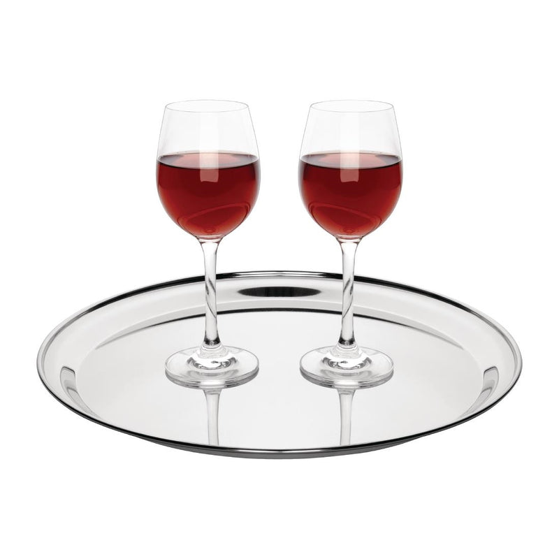 Rundes Serviertablett Olympia aus Edelstahl, 355 mm