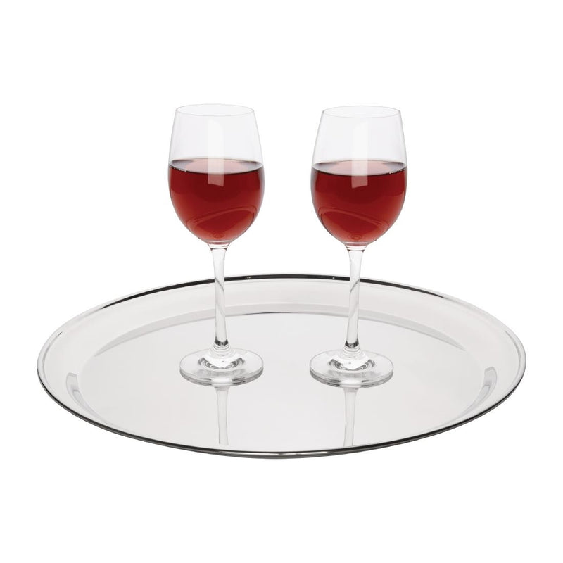 Olympia Rundes Serviertablett aus Edelstahl, 405 mm