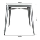 Bolero Bistro Square Steel Table Gun Metal 668mm
