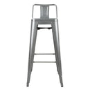 Bolero Bistro High Stool With Backrest Gun Metal (Pack of 4)
