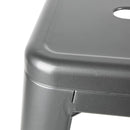 Bolero Bistro High Stool With Backrest Gun Metal (Pack of 4)