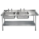 KWC DVS Stainless Steel Double Sink Right Hand Drainer 1800x650mm
