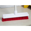 Jantex Hygiene Broom Soft Bristle Red 12in