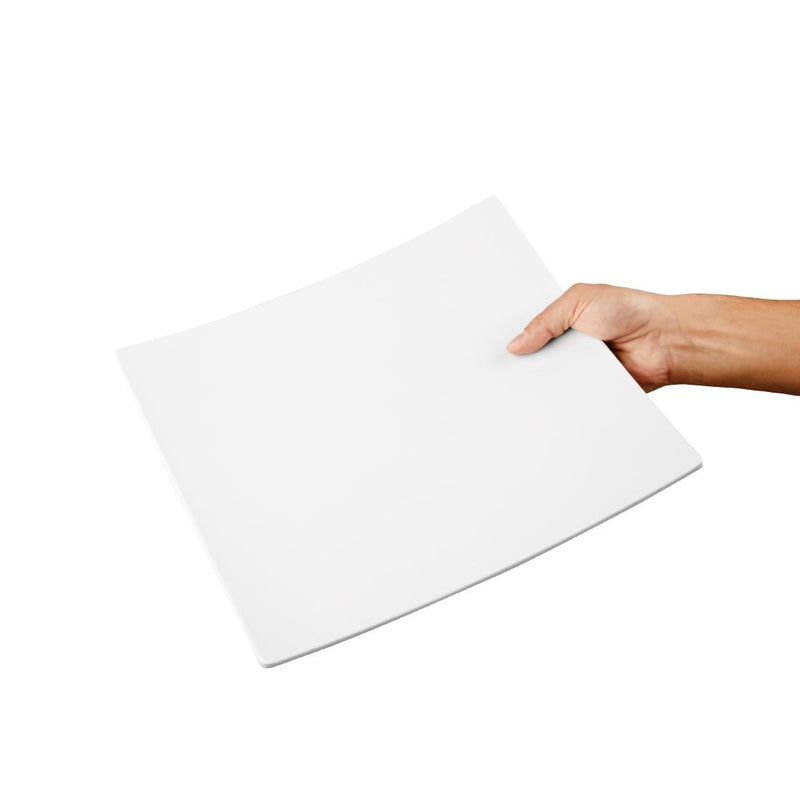 Olympia Kristallon gebogene quadratische Melaminplatte, weiß, 300 mm