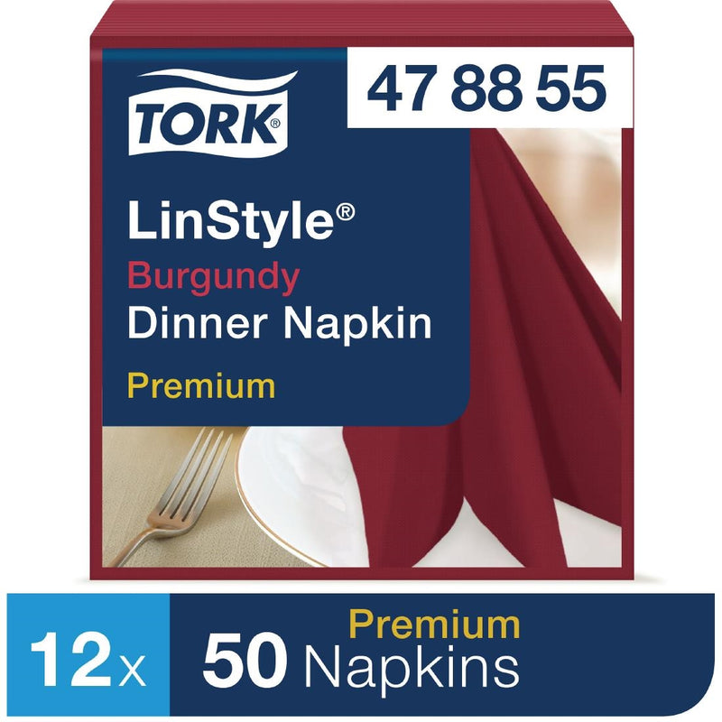 Tork Premium Linstyle Dinner-Serviette, Burgunderrot, 40 x 40 cm, 1/4-Faltung (600 Stück)