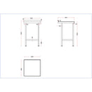 Holmes Stainless Steel Wall Table with Upstand 600mm