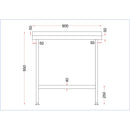 Holmes Stainless Steel Wall Table with Upstand 900mm