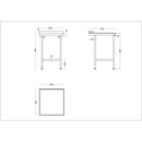 Holmes Stainless Steel Wall Table with Upstand 600mm