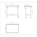Holmes Stainless Steel Wall Table with Upstand 1200mm