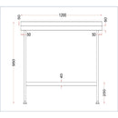 Holmes Stainless Steel Wall Table with Upstand 1200mm