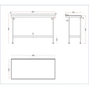 Holmes Edelstahl-Wandtisch mit Aufkantung 1800 mm