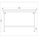 Holmes Edelstahl-Wandtisch mit Aufkantung 1800 mm