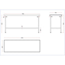 Holmes Stainless Steel Centre Table 1800mm