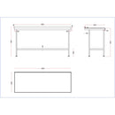 Holmes Edelstahl-Mitteltisch 1800 mm