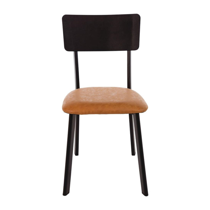 Bolero Metal & PU Side Chair Vintage Camel (Pack 4)