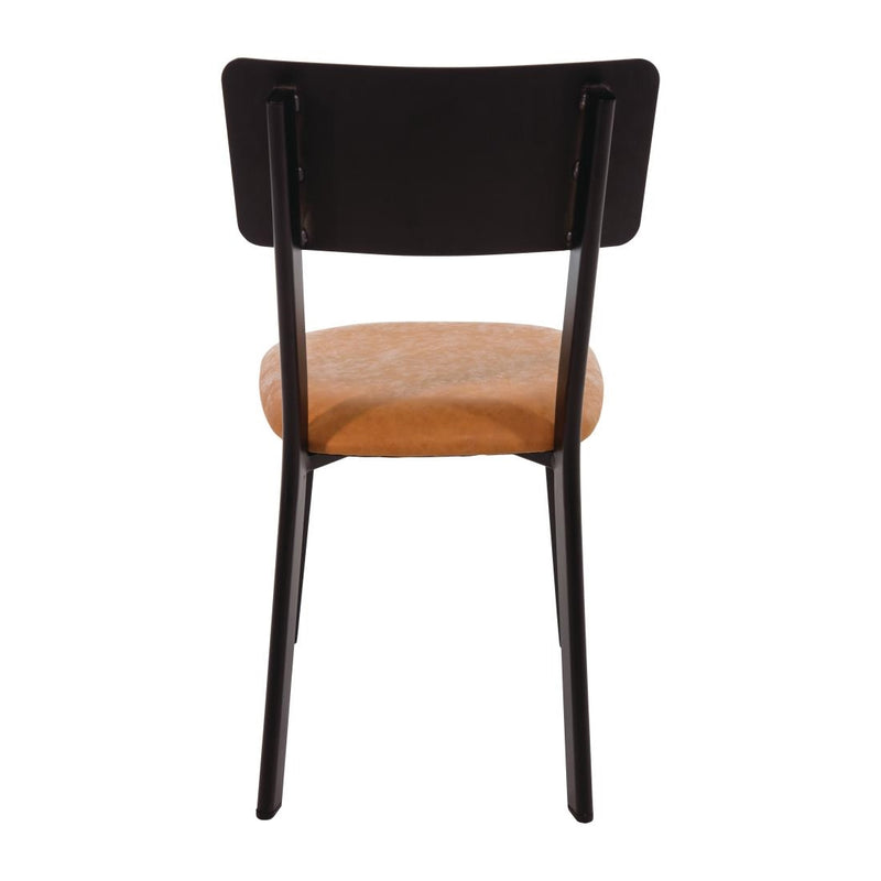 Bolero Metal & PU Side Chair Vintage Camel (Pack 4)