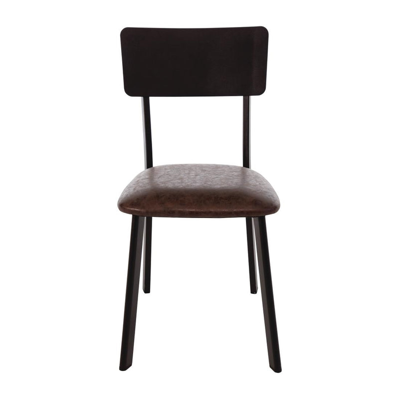 Bolero Metal & PU Side Chairs Vintage Mocha (Pack 4)