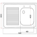 Holmes Fully Assembled Stainless Steel Sink Left Hand Drainer 1000mm