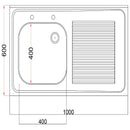 Holmes Fully Assembled Stainless Steel Sink Right Hand Drainer 1000mm