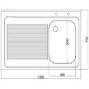Holmes Fully Assembled Stainless Steel Sink Left Hand Drainer 1200mm