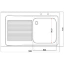 Holmes Fully Assembled Stainless Steel Sink Left Hand Drainer 1500mm