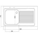 Holmes Fully Assembled Stainless Steel Sink Right Hand Drainer 1500mm